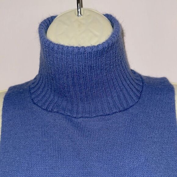 Vintage Periwinkle Blue Ribbed Turtleneck Neck Dickie - Picture 2 of 6